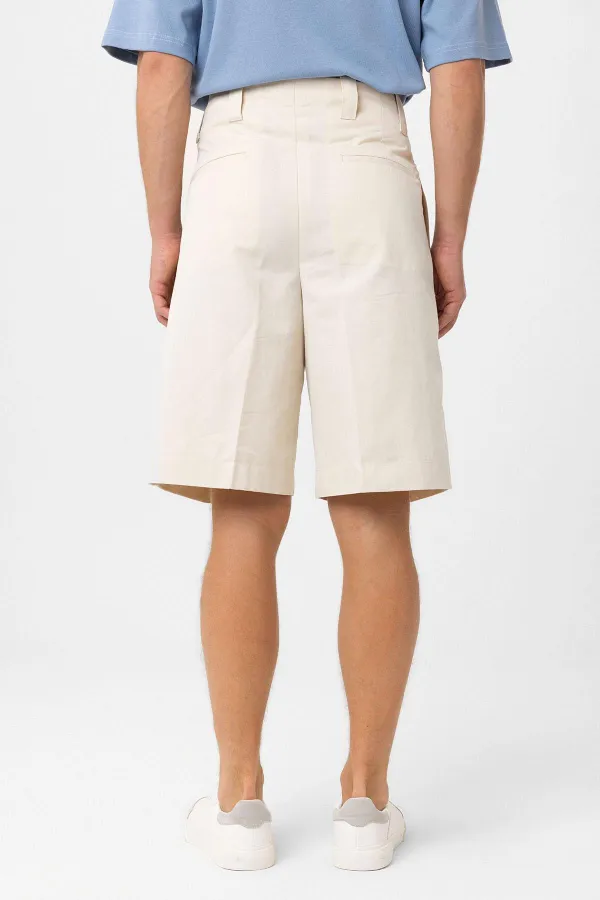 Bermuda plissé taille haute décontracté Antioch Stone pour homme