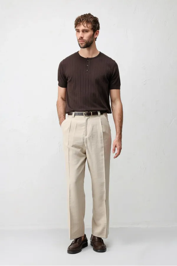 Antioch Coffee Textured Men's Knit T-Shirt