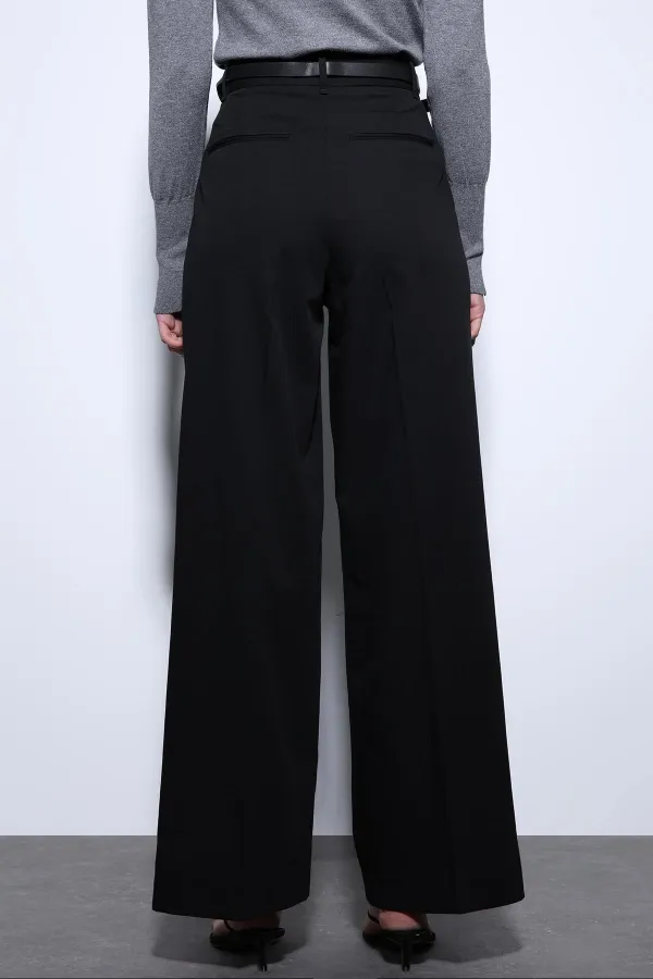 Antioch Siyah Geniş Paça Kadın Pantolon