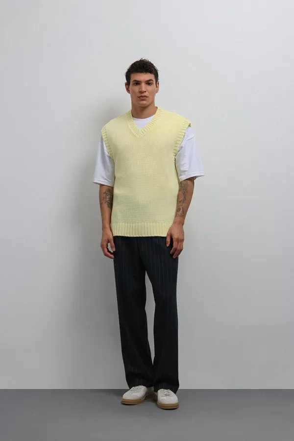 Gilet en maille jaune Antioch pour homme