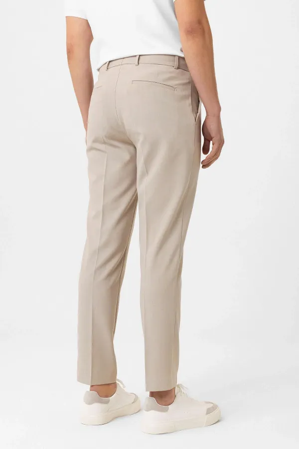Antioch Beige Slim Fit Comfort Men's Trousers
