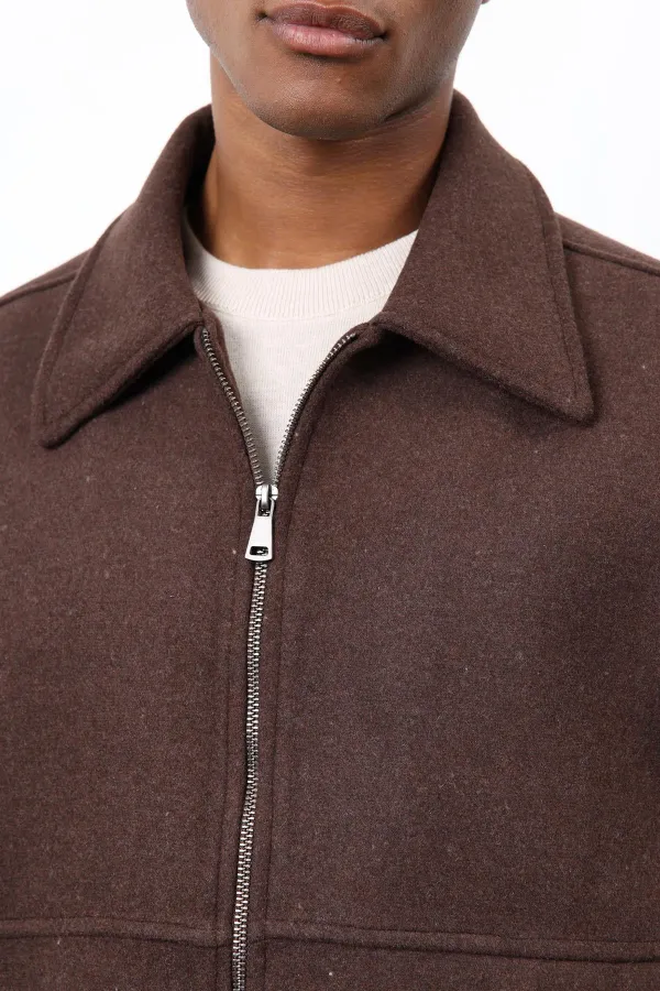 Antioch Kahve Regular Fit Dokulu Erkek Mont