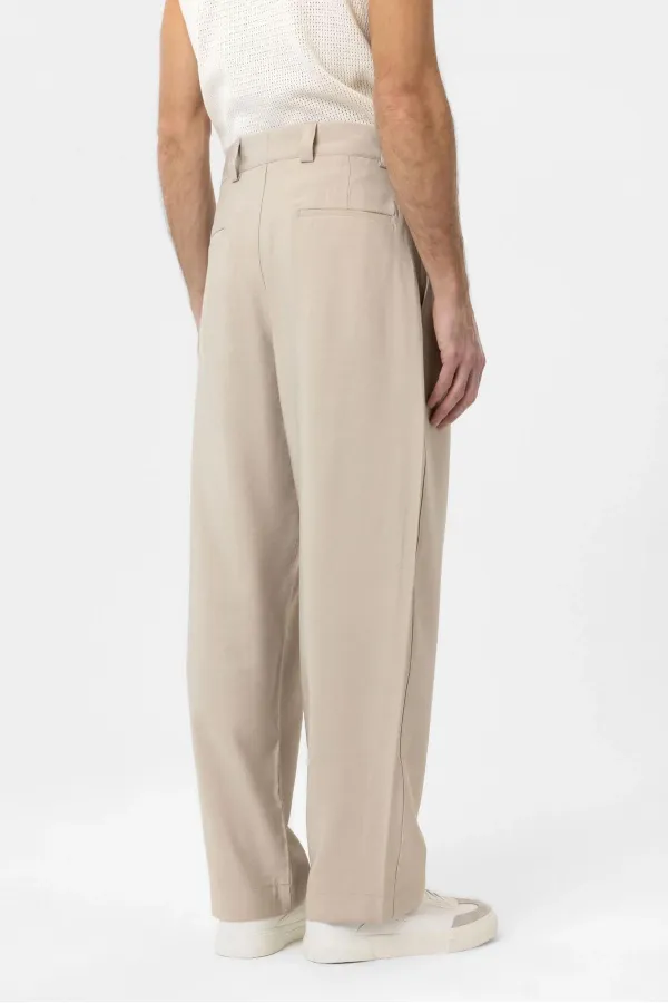 Antioch Bej Pileli Baggy Fit Erkek Pantolon