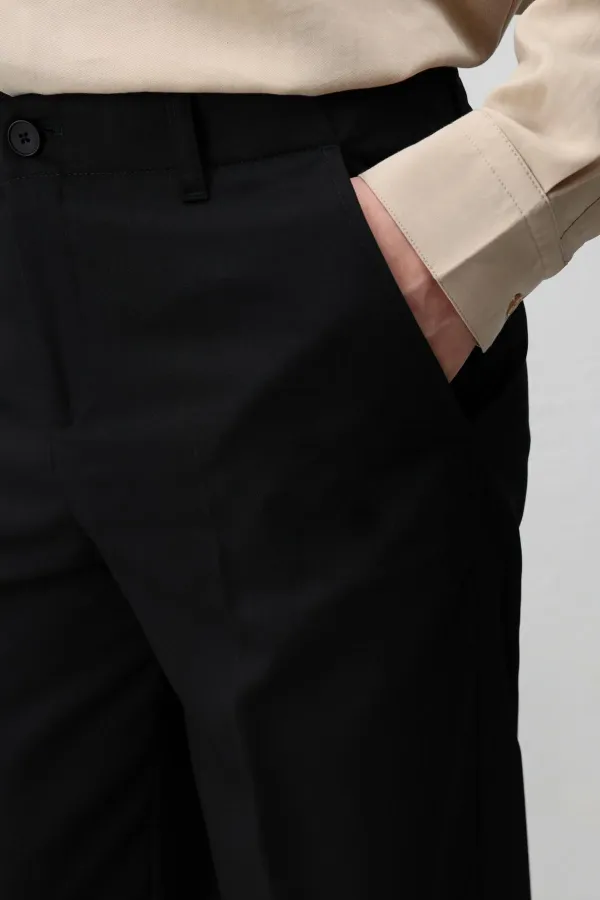 Antioch Black Straight Fit Men's Trousers