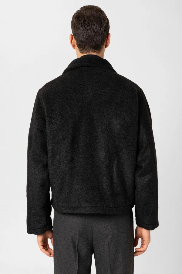 Antioch Black Relaxed Soft Textured Men's Jacket