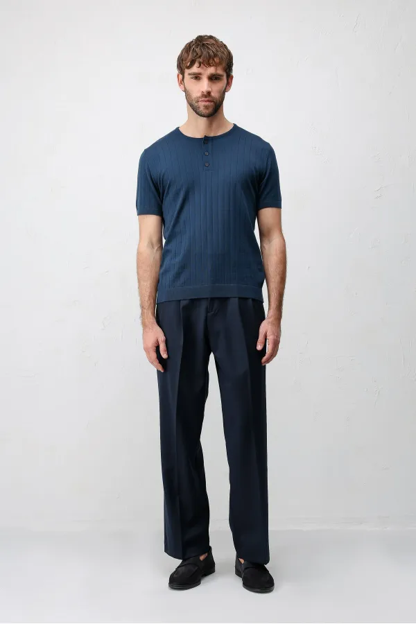 Antioch Indigo Textured Men's Knit T-Shirt