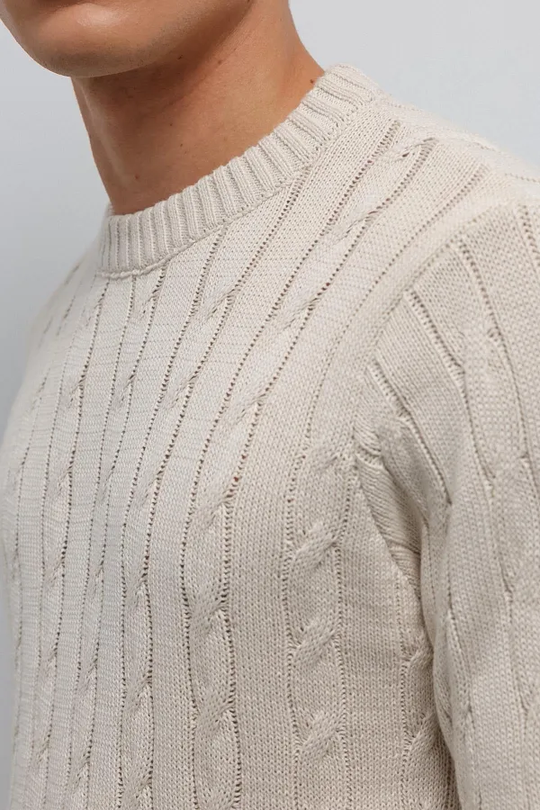 Pull en maille texturée beige Antioch pour homme