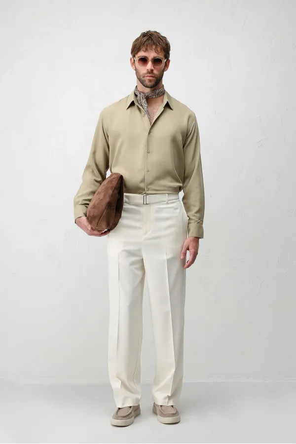 Antioch Khaki Technical Regular Fit Men's Shirt