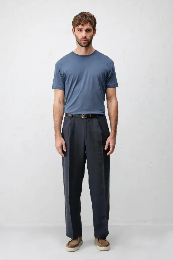 Antioch Lacivert Lyocell Karışımlı Erkek Pantolon