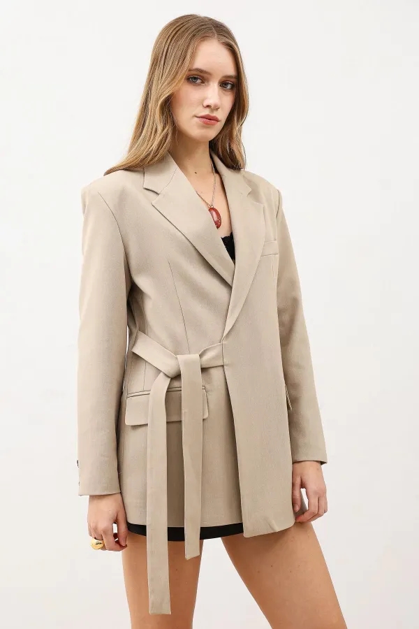 Antioch Bej Kuşaklı Kadın Blazer