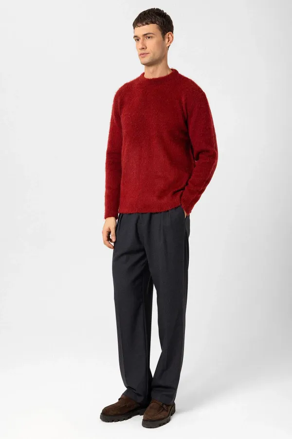 Pull homme Antioch bordeaux aspect laine