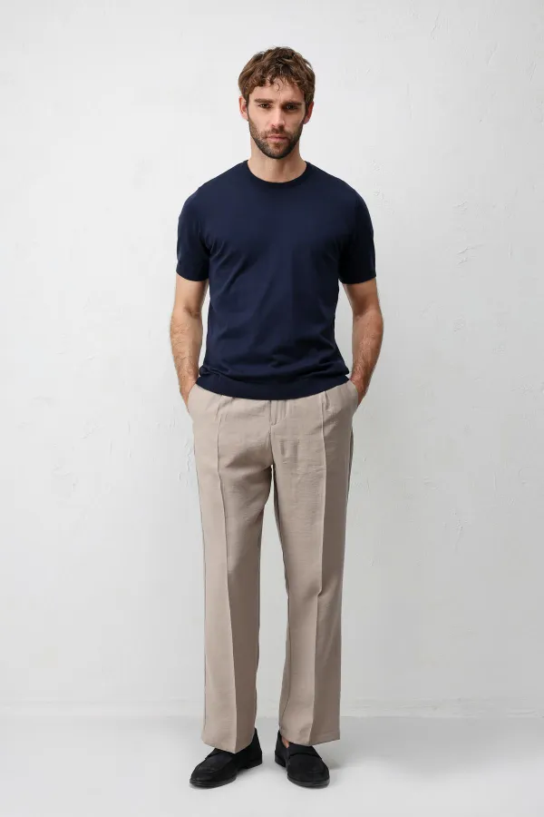 Antioch Lacivert Comfort Slim Triko T-Shirt