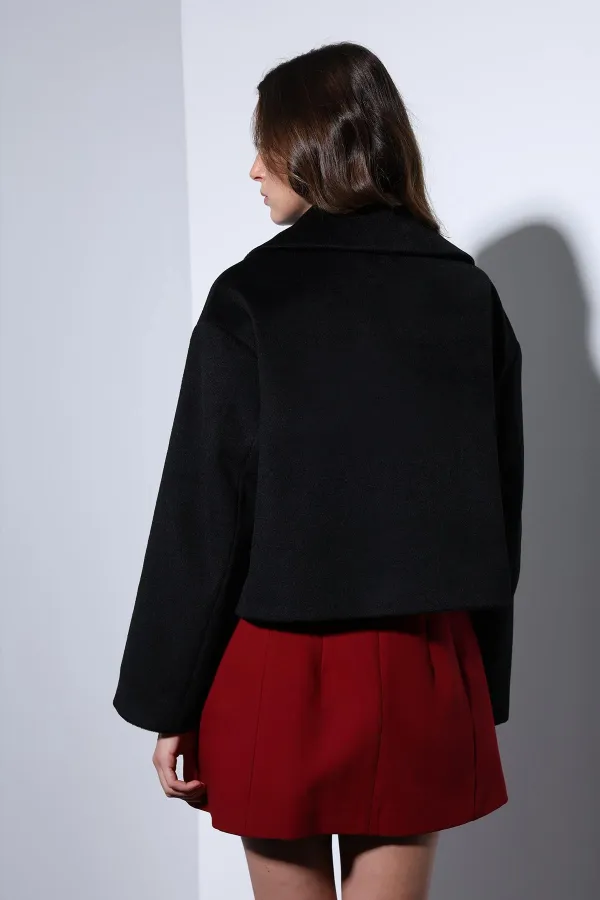 Antioch Black Double-Breasted Women's Short Coat