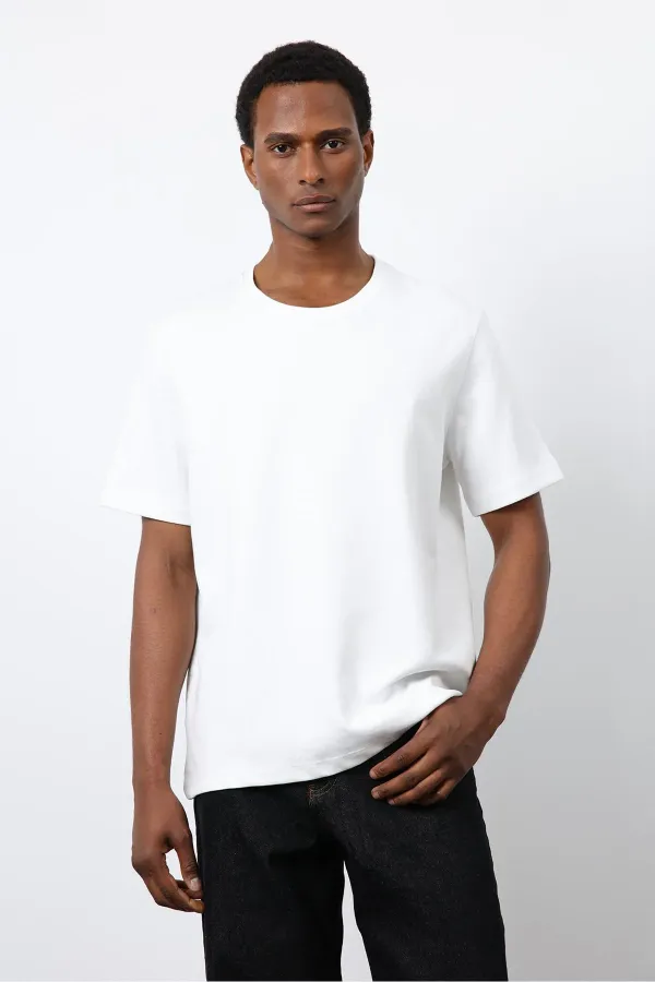 Antioch Ekru Regular Fit Basic Erkek T-Shirt