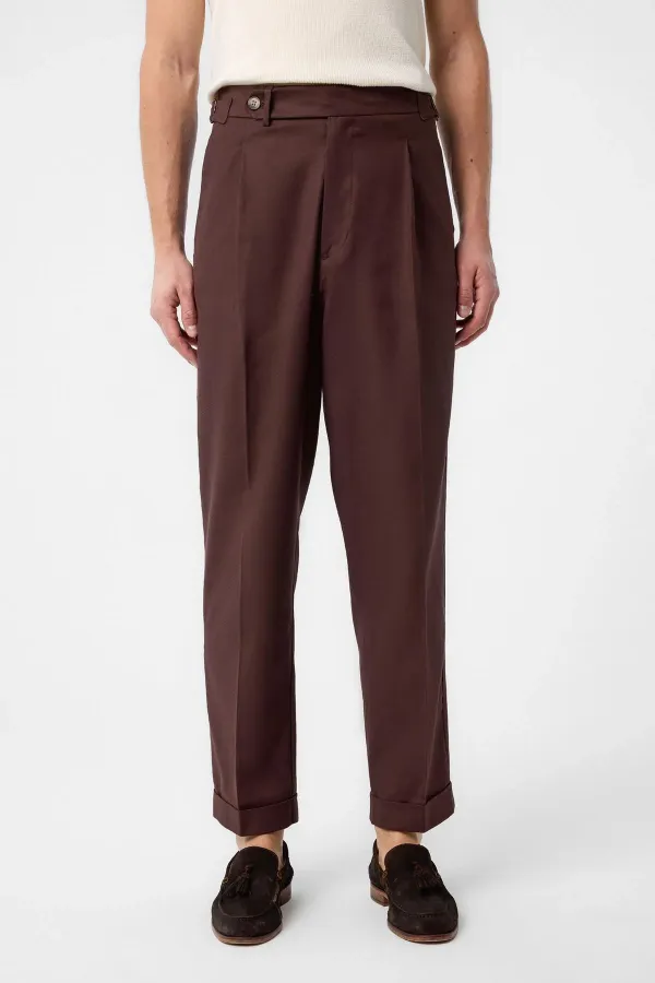 Pantalon homme Antioch Coffee coupe italienne taille haute