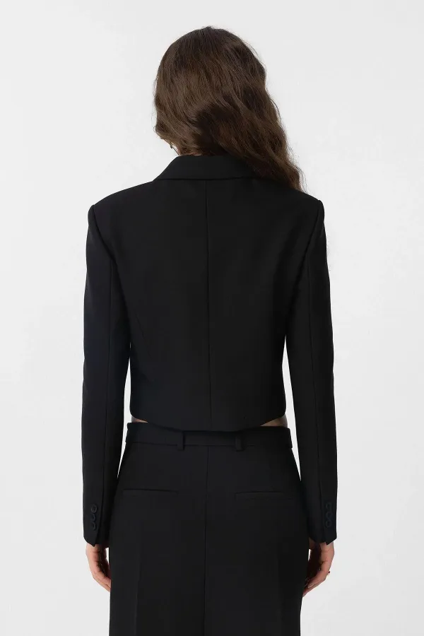 Antioch Black Crop Women's Blazer Jacket