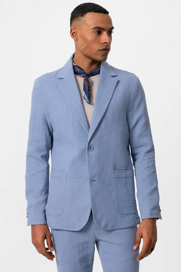 Antioch Mavi Astarsız Torba Cepli Erkek Blazer Ceket Antioch Mavi Astarsız Torba Cepli Erkek Blazer Ceket