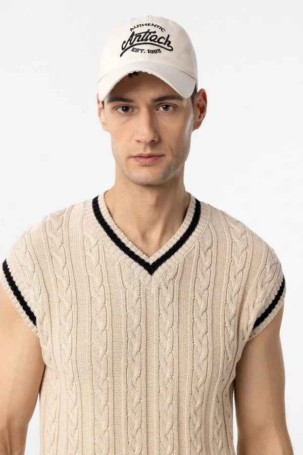 Chapeau brodé Antioch Ecru pour homme