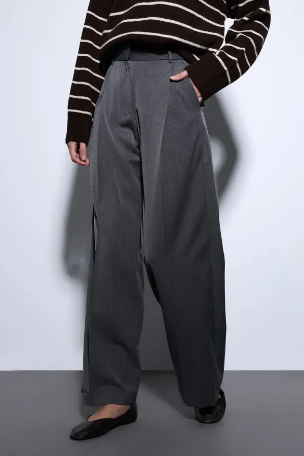 Antioch Antrasit Geniş Paça Kadın Pantolon