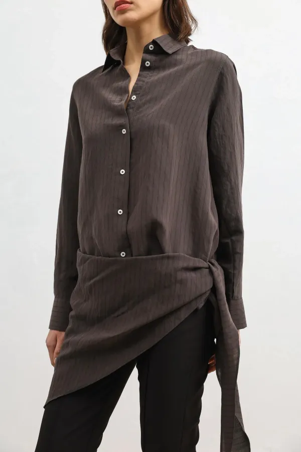 Antioch Kahve Mendil Detaylı Kadın Gömlek