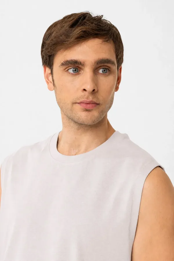 Antioch Taş Relaxed Fit Erkek Kolsuz T-Shirt Antioch Taş Relaxed Fit Erkek Kolsuz T-Shirt