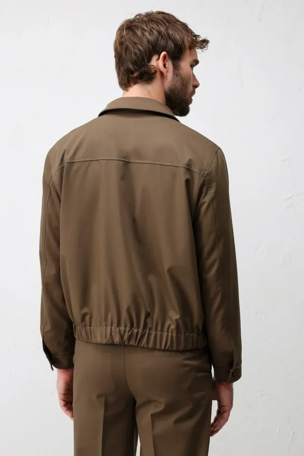Antioch Khaki Men's Jacket with Elastic Waistband Antioch Khaki Men's Jacket with Elastic Waistband