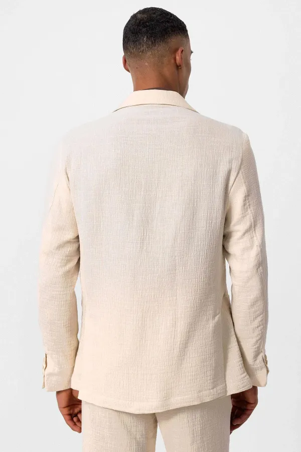 Antioch Ekru Astarsız Torba Cepli Erkek Blazer Ceket Antioch Ekru Astarsız Torba Cepli Erkek Blazer Ceket