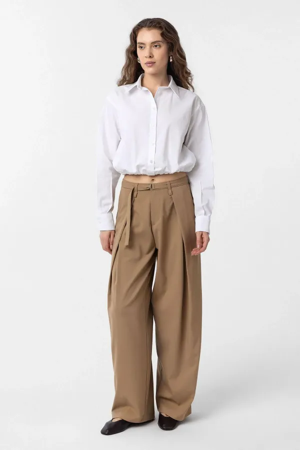 Antioch White Crop Poplin Women's Shirt