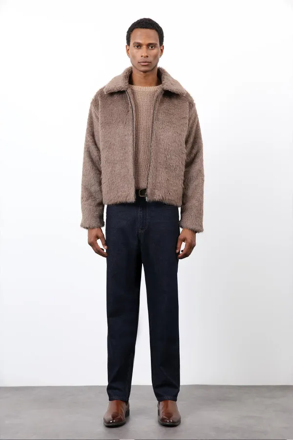 Antioch Açık Kahve Yumuşak Dokulu Erkek Mont