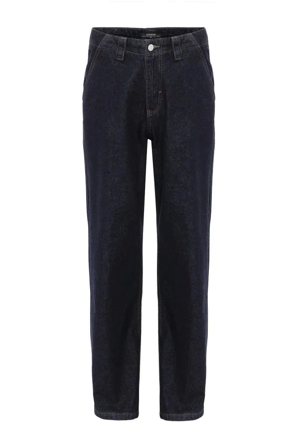 Jean Antioch bleu marine foncé coupe décontractée pour homme