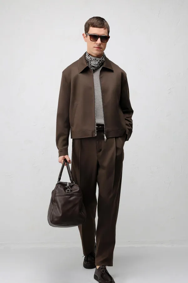 Veste zippée décontractée pour homme Antioch Coffee