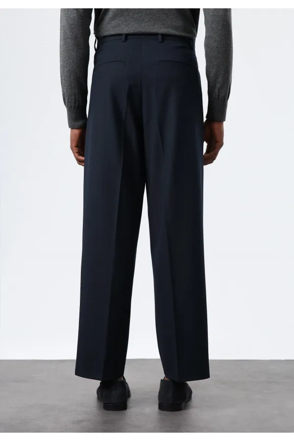 Antioch Navy Relax Fit Striped Men's Trousers