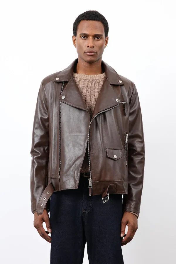 Veste de motard Antioch Coffee 100% cuir