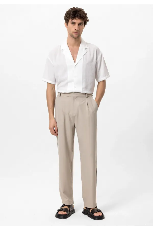 Pantalon ample taille haute pour homme Antioch Stone