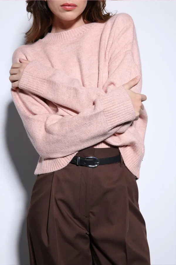 Pull en laine mélangée rose poudré Antioch pour femme