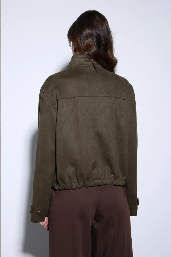 Antioch Haki Süet Bomber Ceket