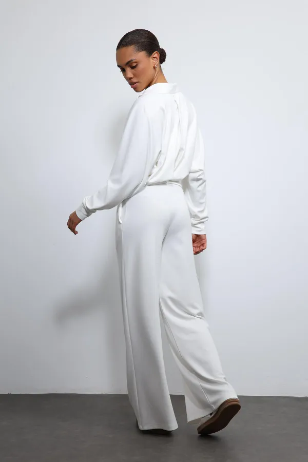 Ensemble de survêtement rayé à jambes larges Antioch Off-White