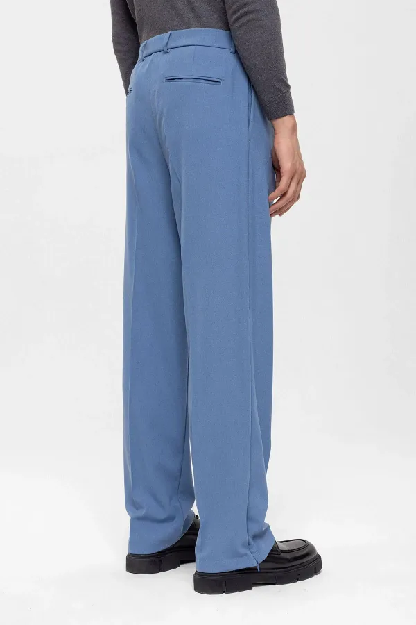 Antioch Blue High-Waisted Zip-Up Men's Trousers