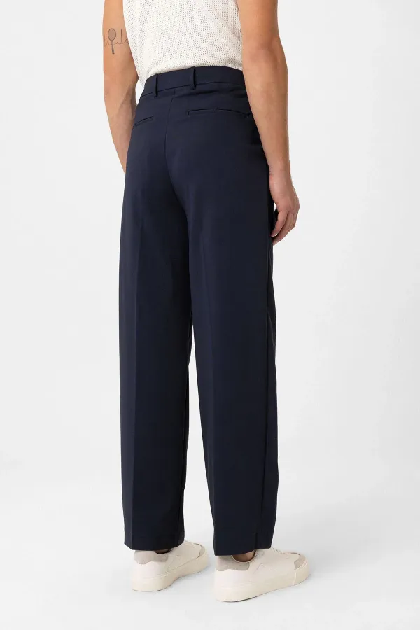 Antioch Lacivert Çift Pileli Baggy Fit Erkek Pantolon