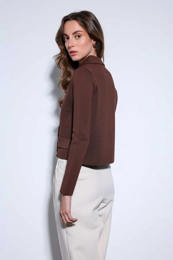 Antioch Kahve Kruvaze Kapama Kadın Triko Hırka