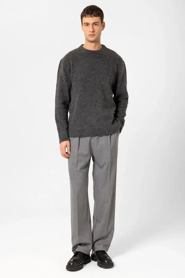 Antioch Antrasit Yün Görünümlü Erkek Kazak