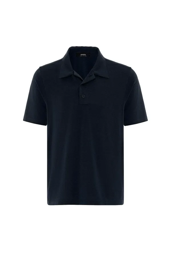 Antioch Navy Regular Fit Polo Collar Men's T-Shirt