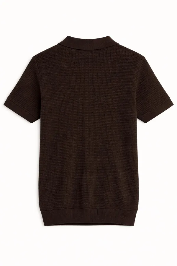 Antioch Kahve Dokulu Polo Yaka Erkek T-Shirt