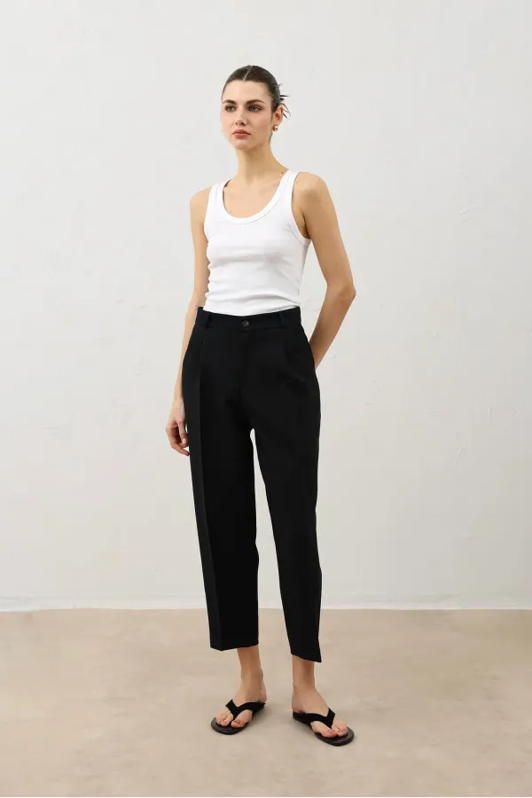 Antioch Black Women's Trousers with Darts