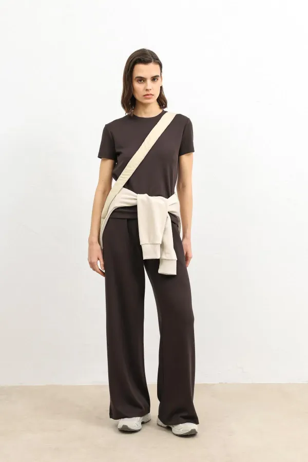 Antioch Koyu Kahve Dökümlü Kadın Eşofman Takım