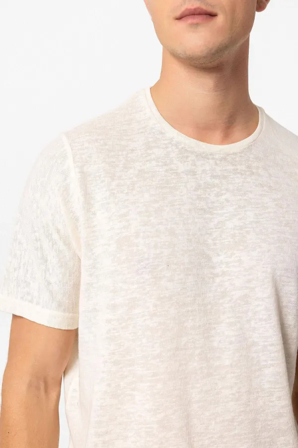 T-shirt homme Antioch Ecru Basic à col rond