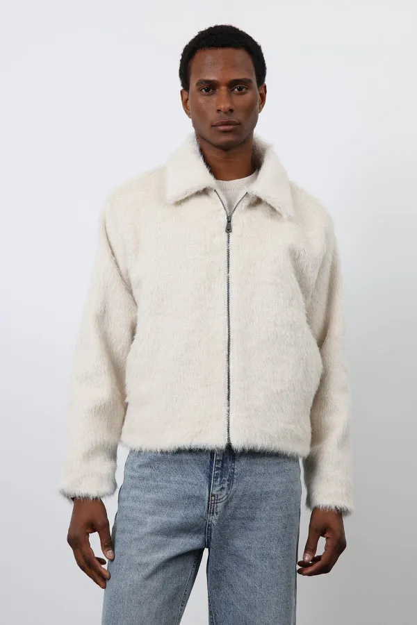 Antioch Ekru Yumuşak Dokulu Erkek Mont