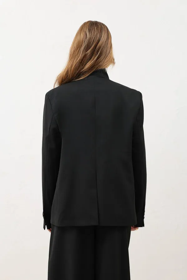 Antioch Siyah Dik Yaka Kadın Blazer Ceket