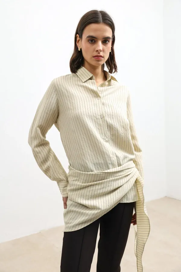 Antioch Bej Mendil Detaylı Kadın Gömlek