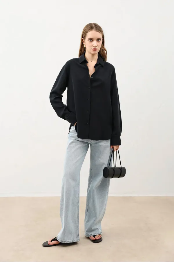 Antioch Siyah Premium Kadın Gömlek